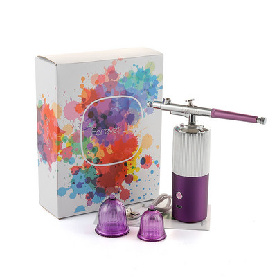 Mini Airbrush készlet Légkompresszor Airbrush festékszóró pisztoly USB újratölthető oxigén befecskendező körömművészethez tetováló kézműves tortához