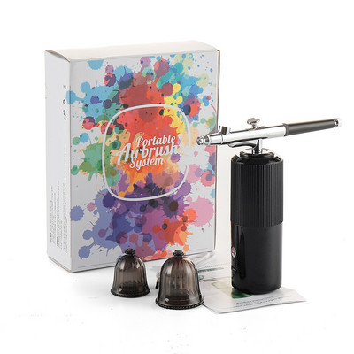 Mini Airbrush készlet Légkompresszor Airbrush festékszóró pisztoly USB újratölthető oxigén befecskendező körömművészethez tetováló kézműves tortához