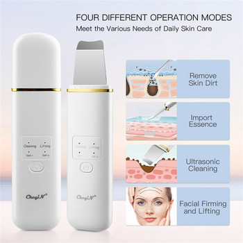 CkeyiN EMS Face Massager Light Therapy Machine+Ultrason Skin Scrubber+Electric Face Massage Cleaning Brush+Neck Beauty Device