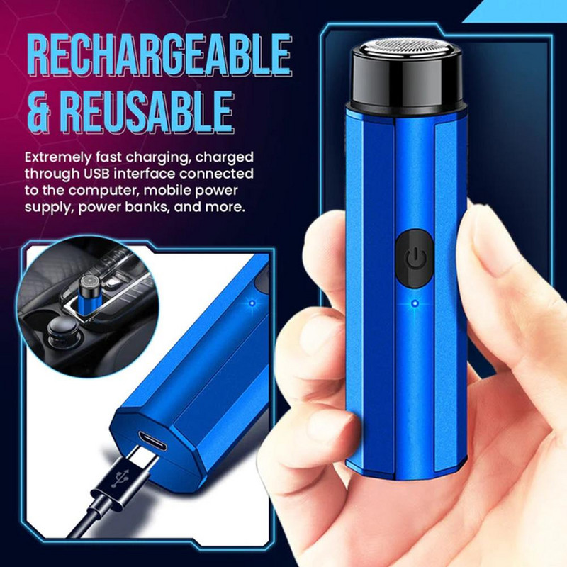 Mini električni brijač za muškarce Prijenosni električni brijač Nož za bradu USB punjenje Muški aparati za brijanje Lice Tijelo Brijač Stroj za brijanje