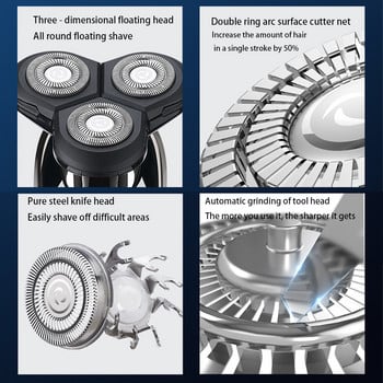 Електрическа самобръсначка Електрическа самобръсначка Акумулаторна машина за бръснене за мъже Бръснач за брада Wet-Dry Двойна употреба Водоустойчив Бързо зареждане