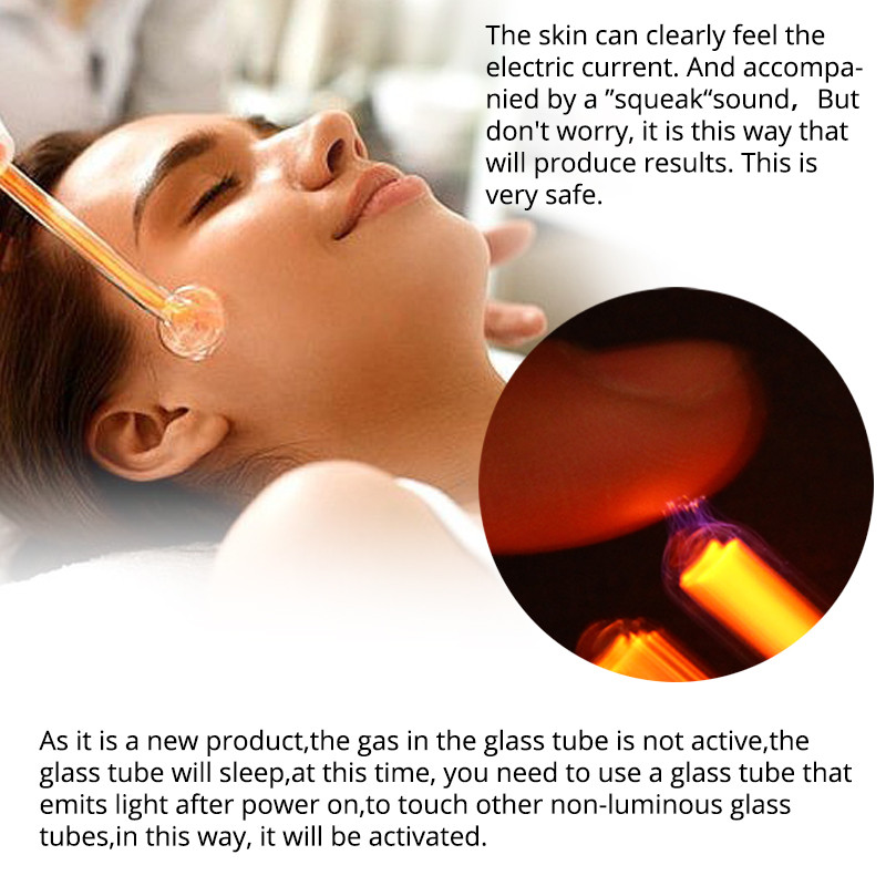 Darsonval nagyfrekvenciás arcápoló gép távolítsa el a ráncokat akne eszköz Skin Beauty Spa Elektroterápiás pálca Üveg D'arsonval