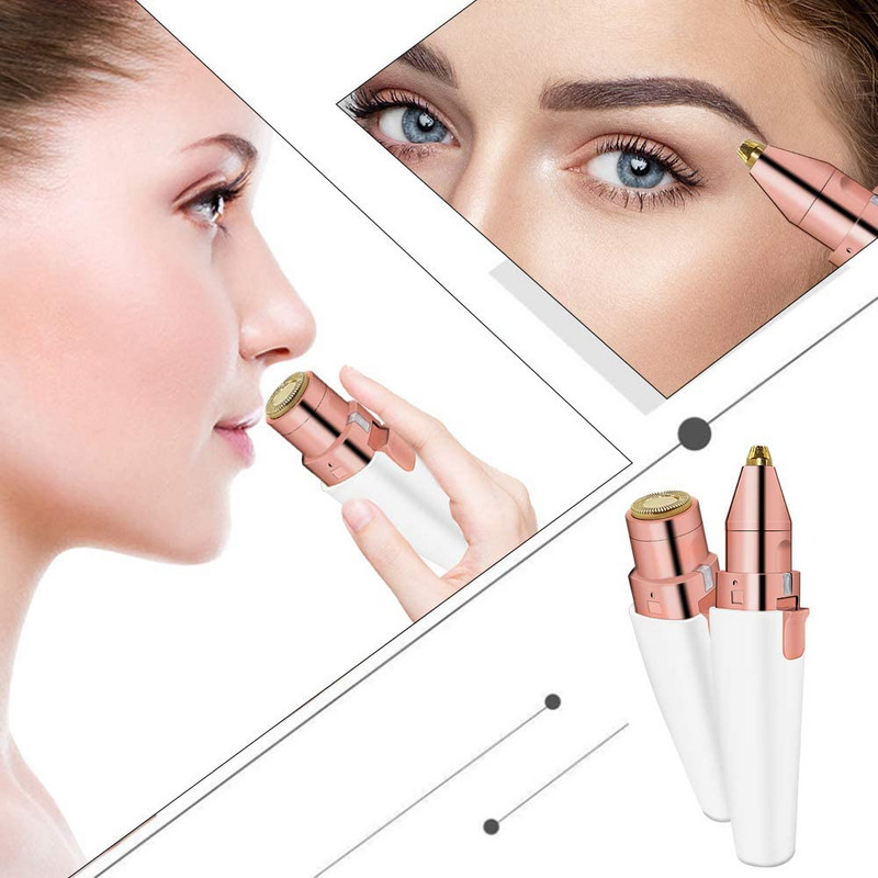 NOVÝ 2 v 1 elektrický zastrihávač obočia pre ženy, odstraňovač chĺpkov na tele, bikiny, bezbolestný holiaci strojček na nos, epilátor na tvár, nabíjateľný