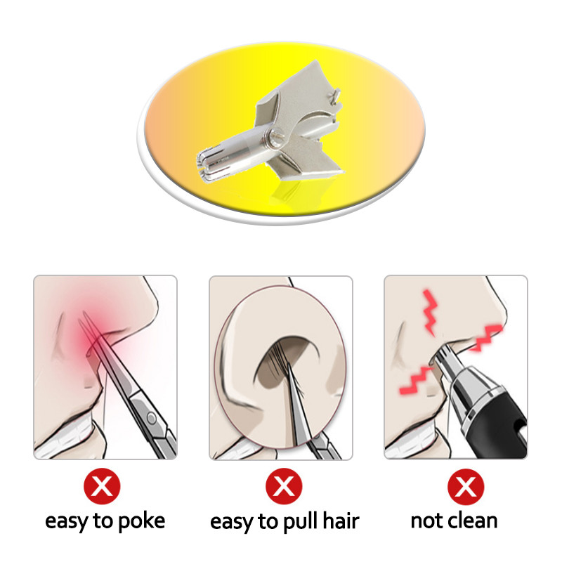 1vnt nosies kirpimo mašinėlė vyrams Nešiojama nerūdijančio plieno rankinė kirpimo mašinėlė skustuvui Plaunama nosies ausų kirpimo mašinėlė profesionalios žirklės