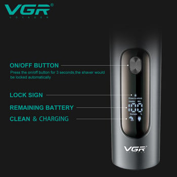 VGR Electric Shaver Beard Trimmer Shaving Machine for Men Razor Professional Electric Rechargeable IPX7 Washable V-381