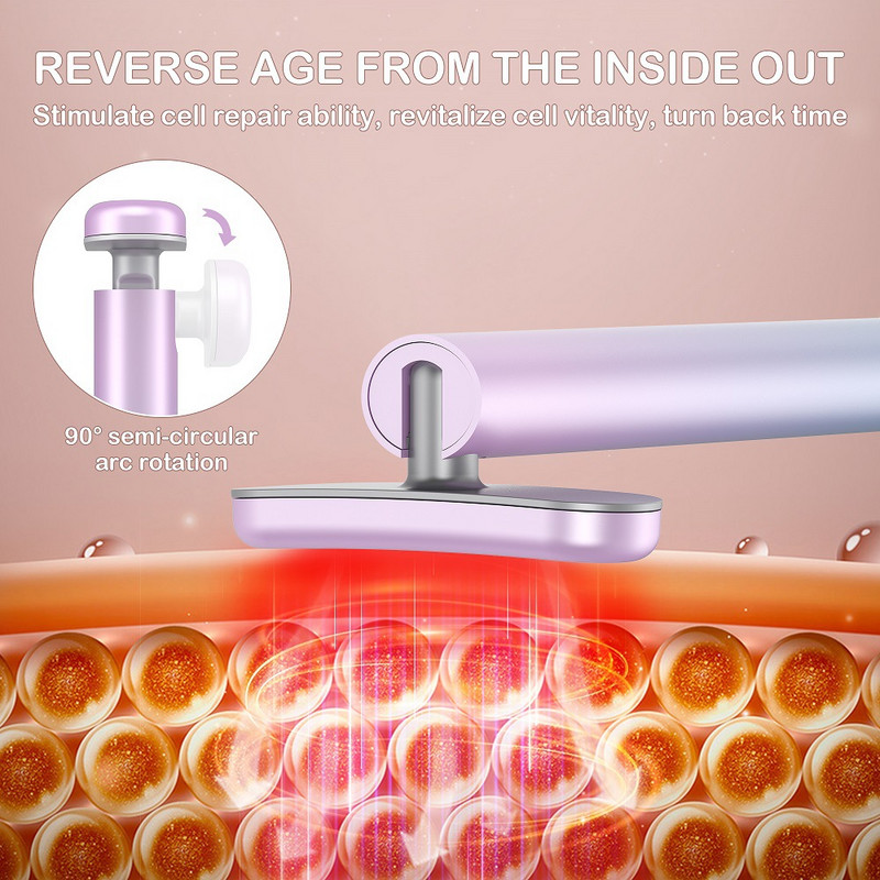 4 az 1-ben arcbőrápoló eszköz Piros fényterápia arcra nyakra EMS mikroáramú arcmasszázs öregedésgátló bőrfeszesítő szépségpálca