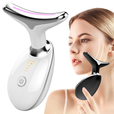 Neck Face Beauty Device 3 Color LED Photon Therapy Ādas pievilkšana Samazināt Double Chin Pret Wrinkle Neck Lift Sejas ādas kopšanas rīki
