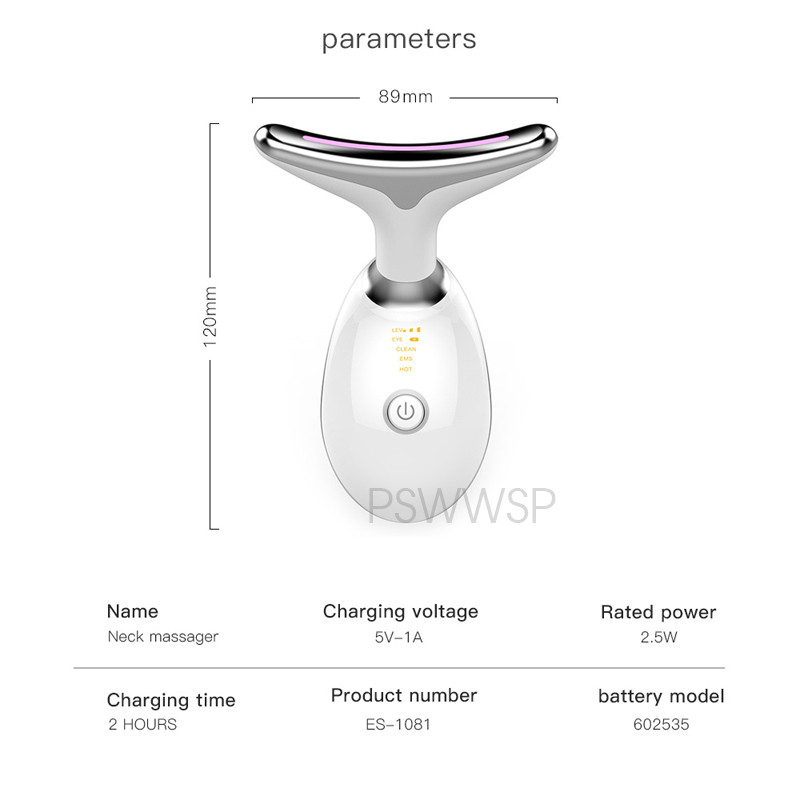 Neck Face Beauty Device 3 Color LED Photon Therapy Skin Tighten Reduce Double Chin Anti Wrinkle Neck Lift arcbőrápoló eszközök