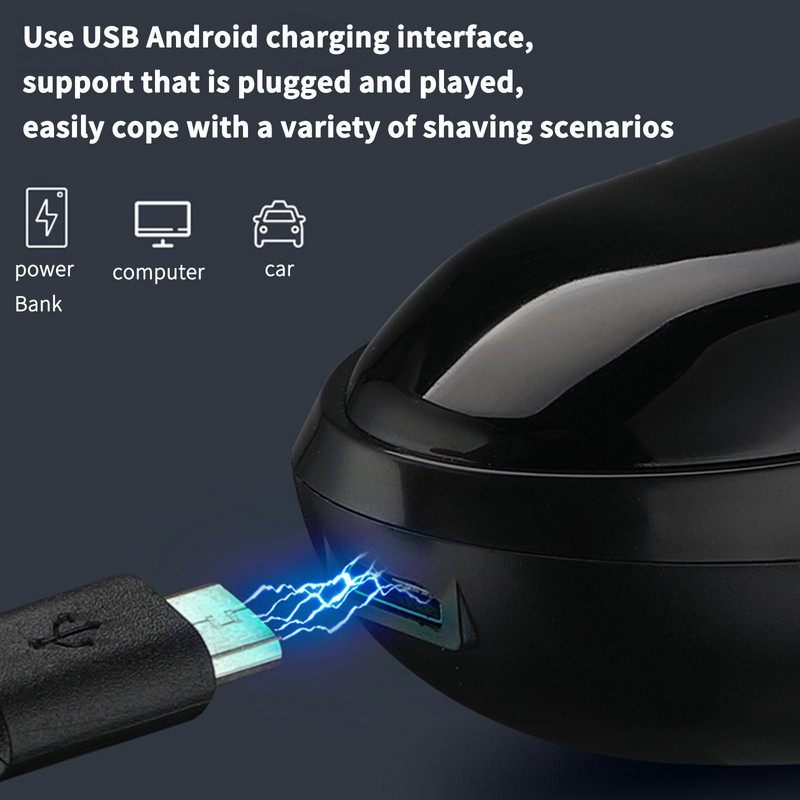 Férfi elektromos borotva USB újratölthető úszó borotvagép vízálló szakállvágó arc tiszta borotva Munkaidő 1,5 óra