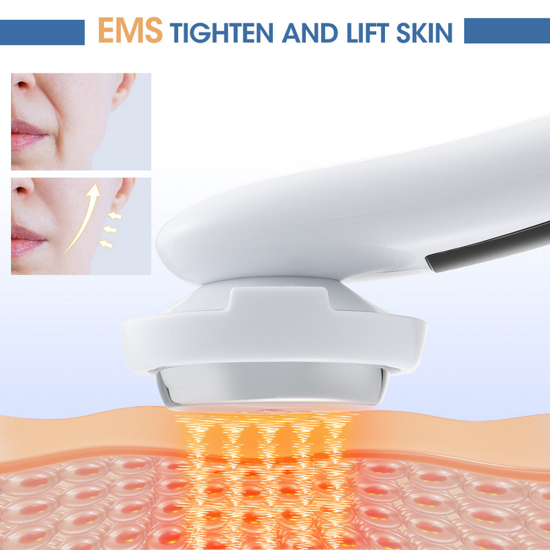Rádiófrekvenciás LED Bőrfiatalító Beauty Device EMS Tighten Lifting arcfeszesítő masszírozó ránctalanító arctisztító ápoló eszköz