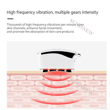 Κόκκινο φως Αναζωογόνηση του δέρματος Σύσφιξη Μικρο-ρεύμα Όργανο ομορφιάς Μασάζ δόνησης ανύψωση λαιμού προσώπου απόξεση σώματος φορητό μίνι