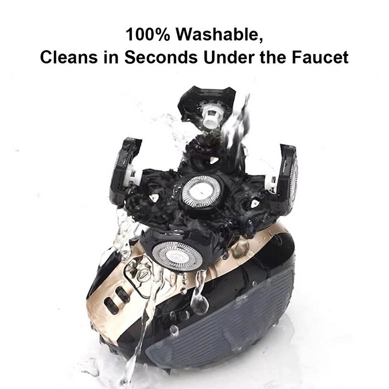 Aparat de ras electric 5 în 1 4D pentru bărbați, reîncărcabil, 5 capete plutitoare, barbă, nas, urechi, mașină de tuns păr, aparat de ras, perie facială