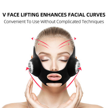 V-face Shaping Beauty Instrument Silicone Massager EMS Micro-current Face-lifting Mask Face-lifting Face-lifting Bandage Color Light