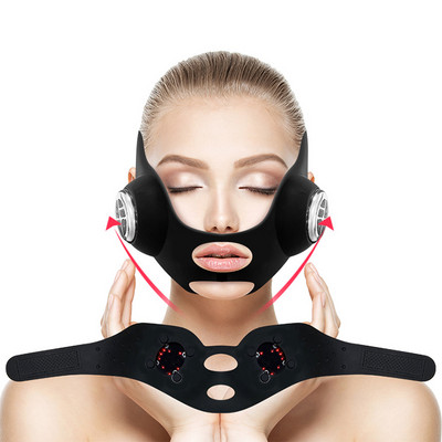 Instrument de frumusețe pentru modelarea feței în V Masaj cu silicon EMS Mască pentru lifting facial cu microcurent Bandaj pentru lifting facial Lumină de culoare