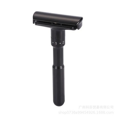 Bărbierit pentru bărbați Instrumente pentru bărbierit, aparat de ras de păr, reglabil cu două margini, aparat de ras de siguranță clasic, cu lame acoperite cu titan, 5 buc.