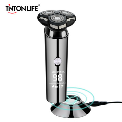 Aparat de ras electric S3000, cu utilizare fără fir, aparat de ras electric 4D pentru bărbați, reîncărcabil prin USB, aparat de bărbierit pentru bărbați, rezistent la apă, cu bază de încărcare