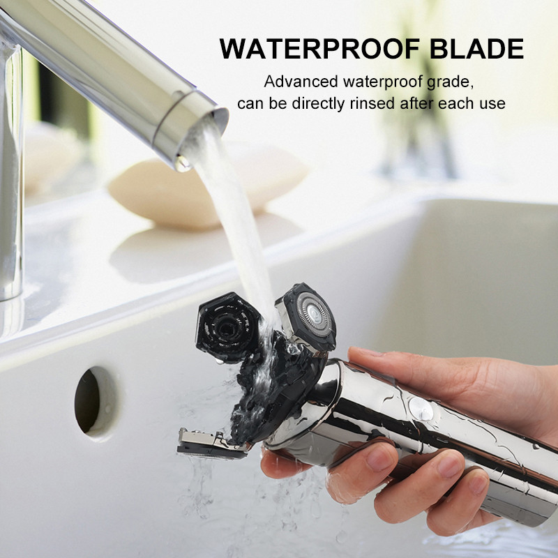 Aparat de ras electric S3000, cu utilizare fără fir, aparat de ras electric 4D pentru bărbați, reîncărcabil prin USB, aparat de bărbierit pentru bărbați, rezistent la apă, cu bază de încărcare