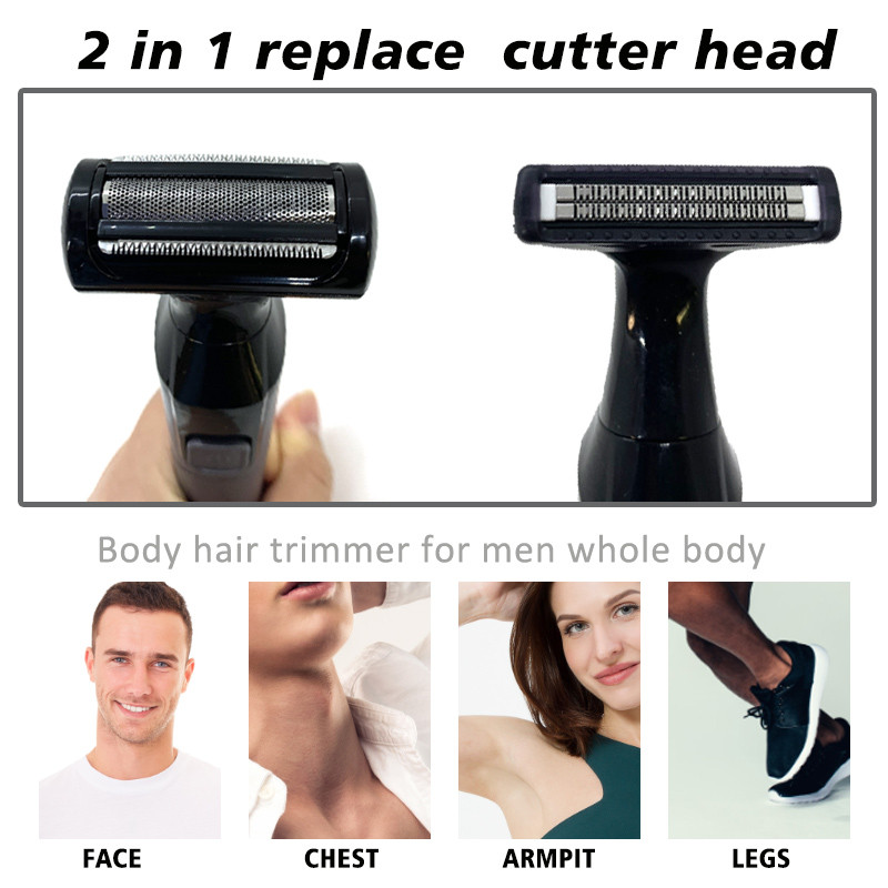 2 viename vyriškas epiliatorius vandeniui atsparus privačių dalių plaukų šalinimo aparatas Bikini moterims gaktos plaukų skustuvas Vyriškas kirkšnių kirptuvas
