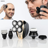 Új elektromos borotva férfiaknak, újratölthető elektromos borotva 5 úszófejes nedves és száraz szakállvágó hajvágó borotvagép