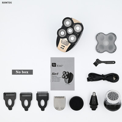 Új elektromos borotva férfiaknak, újratölthető elektromos borotva 5 úszófejes nedves és száraz szakállvágó hajvágó borotvagép