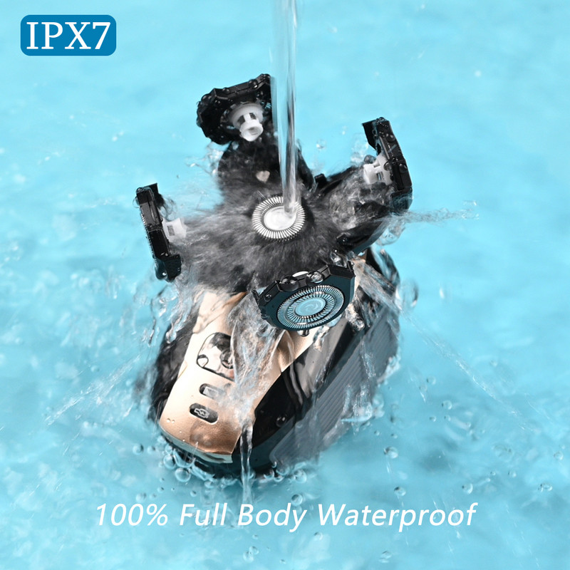 Új elektromos borotva férfiaknak, újratölthető elektromos borotva 5 úszófejes nedves és száraz szakállvágó hajvágó borotvagép