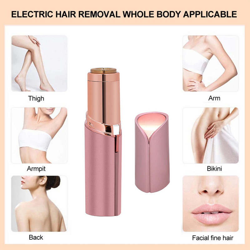 Elektriskais uzacu epilators lūpu krāsa uzacu trimmeris uzacu skuveklis, nesāpīgs grims uzacu sejas matu noņemšanai sievietēm