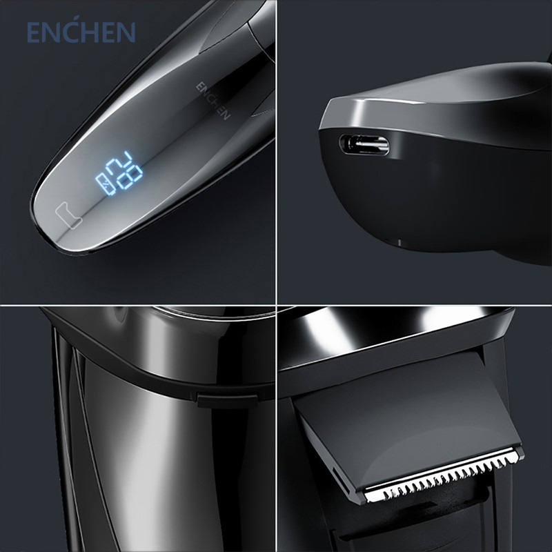 ENCHEN Blackstone3 elektromos borotva borotva 3D hárompengés úszó borotvagép IPX7 mosható USB újratölthető szakállvágó
