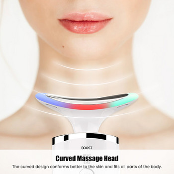 V Line Face EMS Electric Neck Lifting Beauty Massager LED Photon Therapy Face Skin Anti-aging Reduce Roller Firing Chin