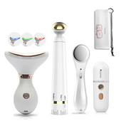 LED Photon Therapy Anti Wrinkle Beauty Device EMS Bőrfeszesítő Fiatalító Dupla állát csökkentő arcemelő szemmasszírozó