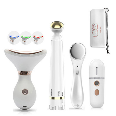 LED Photon Therapy Anti Wrinkle Beauty Device EMS Bőrfeszesítő Fiatalító Dupla állát csökkentő arcemelő szemmasszírozó