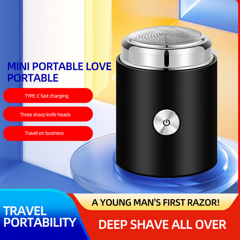 Mini-Shave prijenosni električni brijač za muškarce mokro i suho mini brijač s jednim gumbom Električna nadogradnja punjiva putna električna brijača