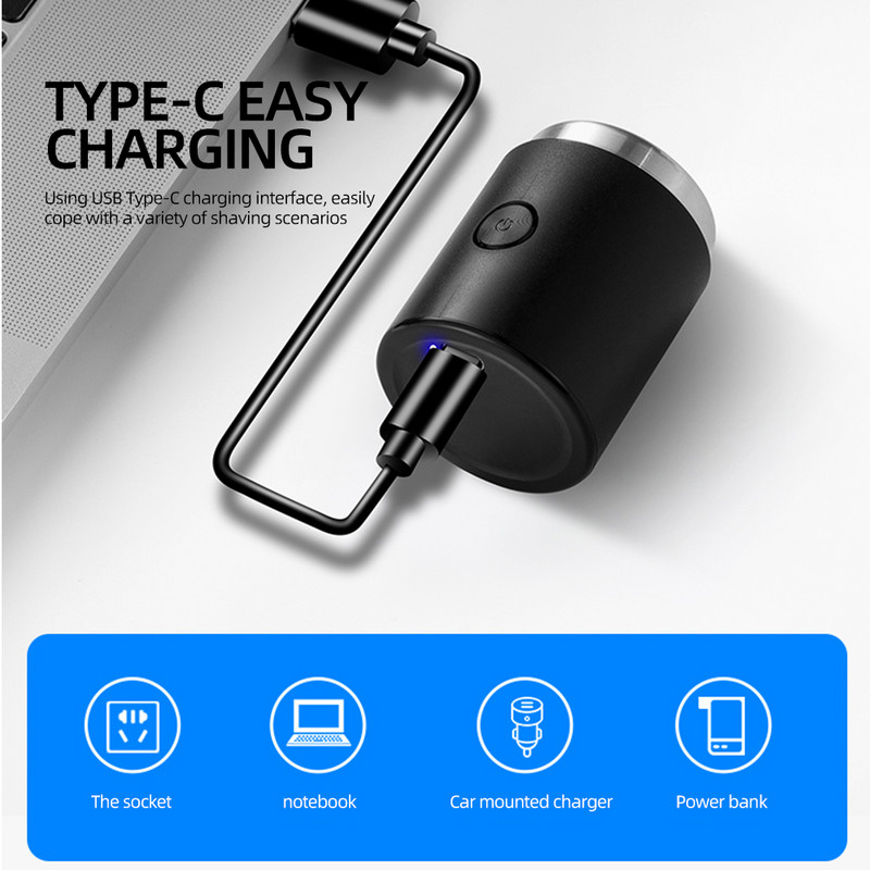 Mini-Shave prijenosni električni brijač za muškarce mokro i suho mini brijač s jednim gumbom Električna nadogradnja punjiva putna električna brijača