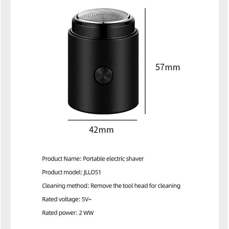 Mini-Shave prijenosni električni brijač za muškarce mokro i suho mini brijač s jednim gumbom Električna nadogradnja punjiva putna električna brijača