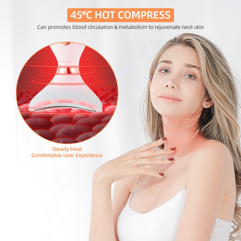 V Arc Nyak Lifting Masszírozó Melegítő Nyak Arc Beauty Essence Importer LED Foton Fiatalítás Csökkenti Dupla álla Arc Karcsúbb