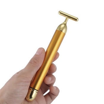 Energy 24K Gold T Beauty Bar Facial Roller Massager σε σχήμα T Energy Beauty Bar Εργαλείο ανύψωσης προσώπου συσφιγκτικό μασάζ προσώπου