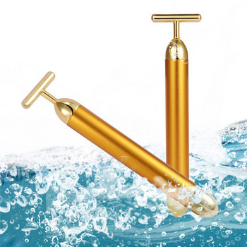 Energy 24K Gold T Beauty Bar Facial Roller Massager σε σχήμα T Energy Beauty Bar Εργαλείο ανύψωσης προσώπου συσφιγκτικό μασάζ προσώπου