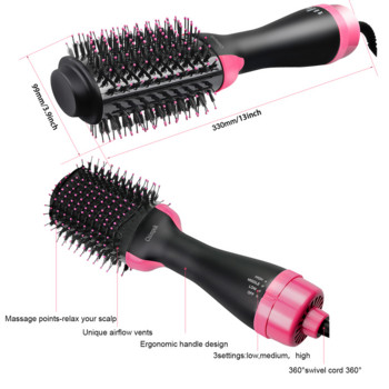 Στεγνωτήρας μαλλιών Hot Air Brush Styler and Volumizer Women Multifunctional Hair Straightener Curler One Step Ηλεκτρική βούρτσα πιστολάκι