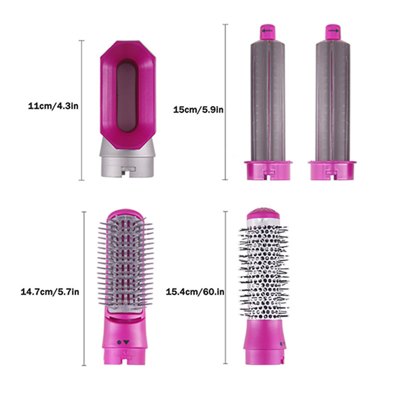 Plaukų suktukas garbanojimo geležies plaukų džiovintuvo šepetėlis 5 viename elektrinis pūstuvas karštomis šukomis plaukų tiesinimo įrankio nuimamas rinkinys