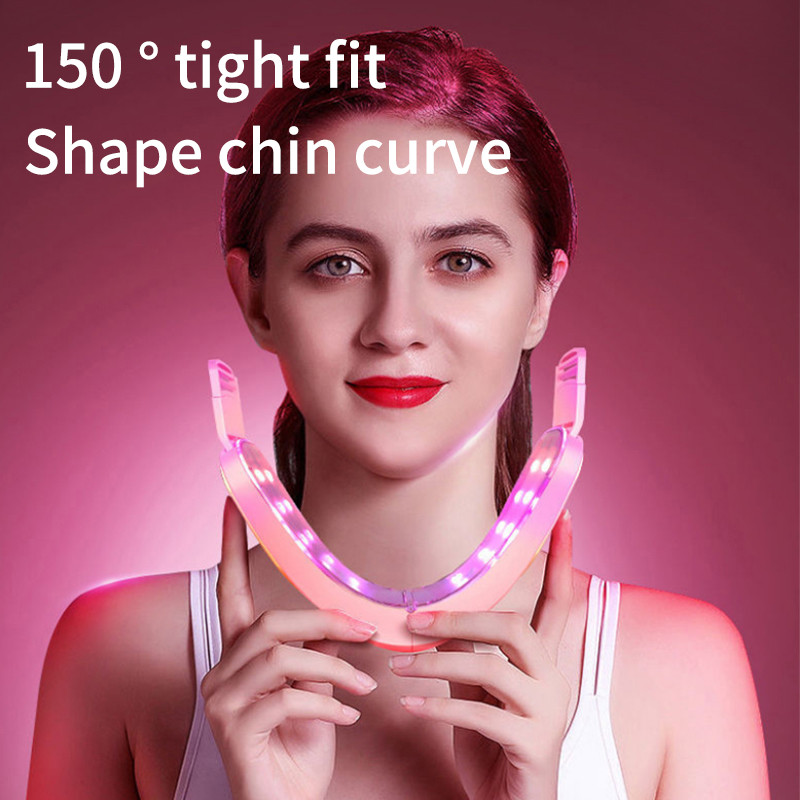 Új V-alakú arcmasszírozó V-Line Up Lift Belt Facial Lifting Machine LED fotonterápiás vibrációs masszázs dupla állcsökkentő
