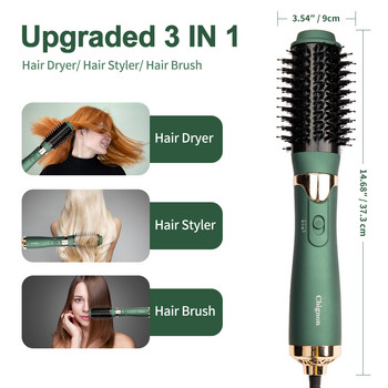 Αναβαθμισμένη βούρτσα ζεστού αέρα σεσουάρ μαλλιών One Step και Styler Volumizer 3 σε 1 με Ion Generator Hair Straightener Hair Comb