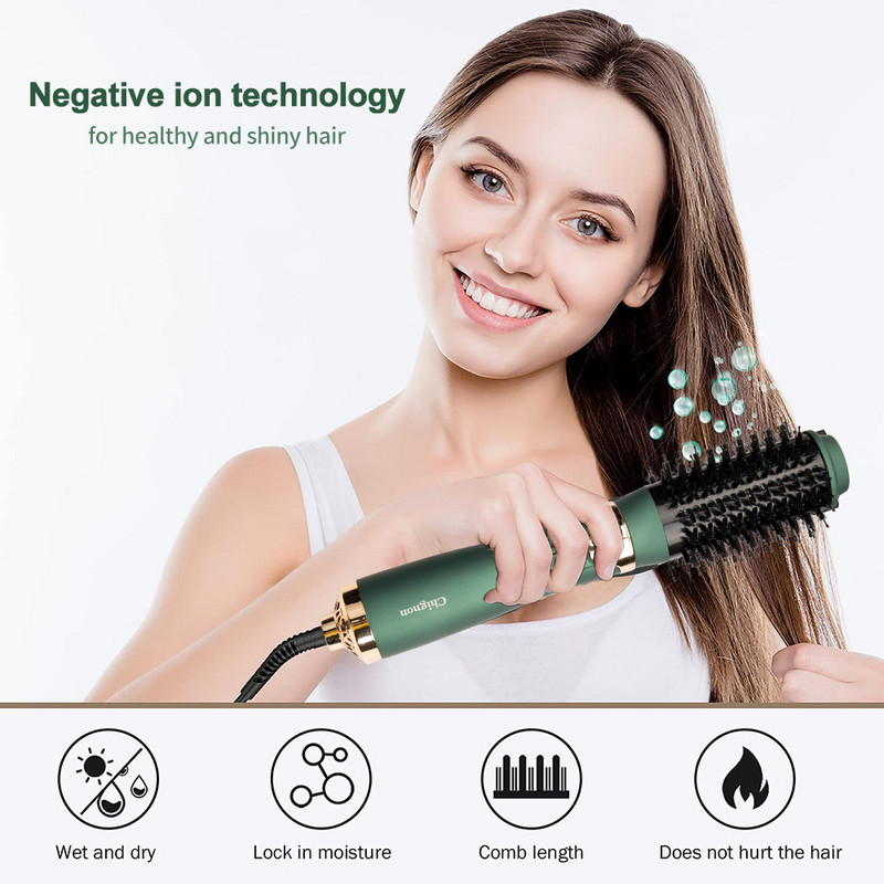 Atnaujintas karšto oro šepetys vieno žingsnio plaukų džiovintuvas ir plaukų formavimo tūrį suteikiantis 3 viename su jonų generatoriaus salono plaukų tiesinimo suktukų šukomis