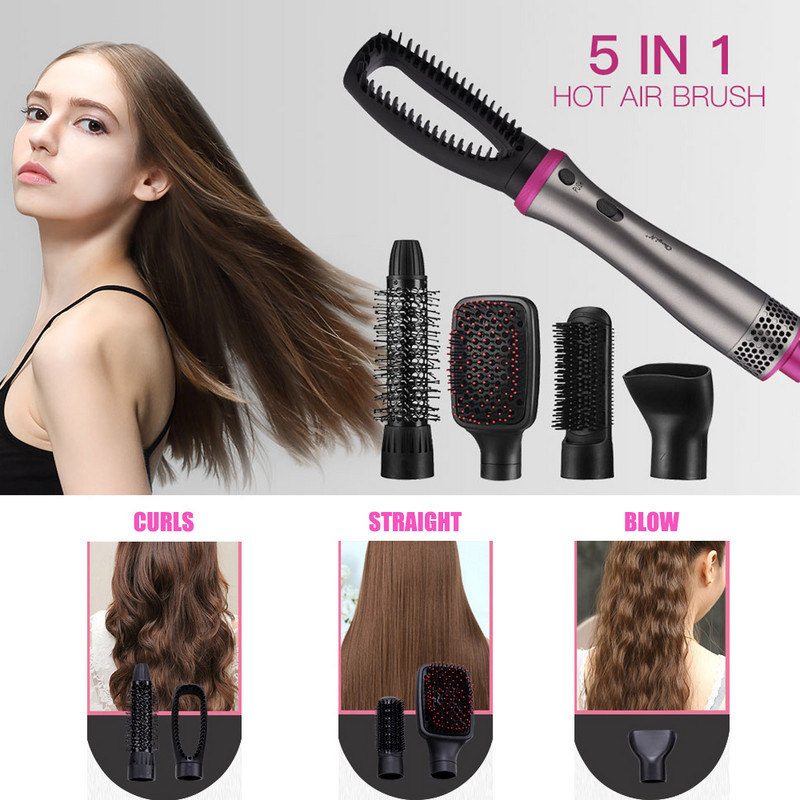 5 az 1-ben Hajszárító és Volumerítő Cepillo Secador De Pelo Hajfúvó Kefe forró levegős kefe Hajszárító Dropshipping