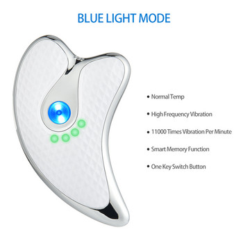 Face Lift Guasha Massager Electric Gua Sha Board Θερμαινόμενο δονούμενο μασάζ προσώπου Κόκκινο μπλε Therapy Scraping Plate Εργαλεία αδυνατίσματος