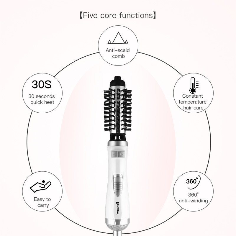 3 az 1-ben Automatikusan forgó multifunkcionális hajformázó forró levegős fésű Big Wave hajsütővas egyenes hajfésű Hajszárító fésű