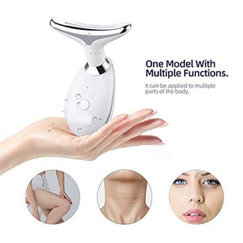 HSKOU Neck Face Beauty Device 3 Colors LED Photon Therapy Skin Tighten Reduce Double Chin Anti Writkle Remove Skin Care Tools