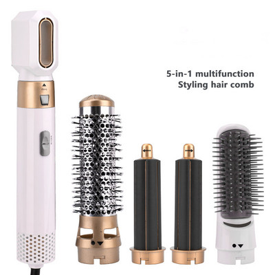 5 in 1 Hair Dryer Brush Electric One Step Hot Air Brush Multifunction Hair Dryer And Straightening Brush Hair Curling Iron