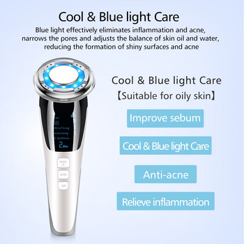 EMS Hot Cool Facial Massager LED Photon Light Therapy Skin Care Tool Device Face Lifting Tighten Sonic Massage Beauty Machine 92