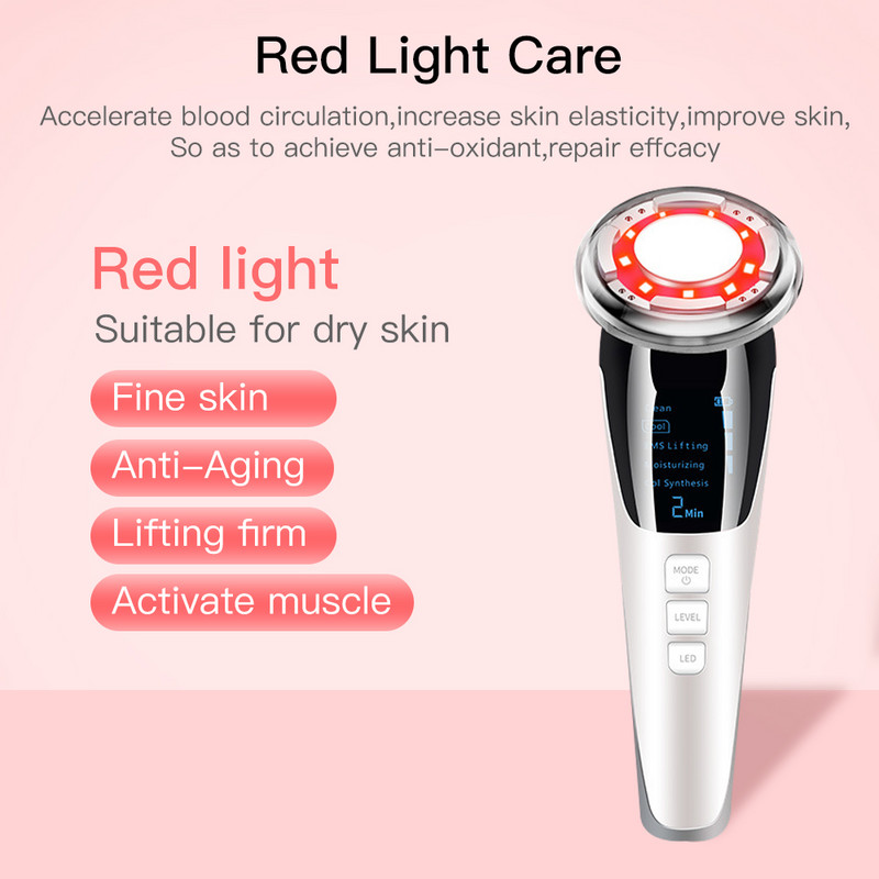 EMS Hot Cool arcmasszírozó LED foton fényterápiás bőrápoló eszköz eszköz Arc emelő Tighten Sonic Massage Beauty Machine 92