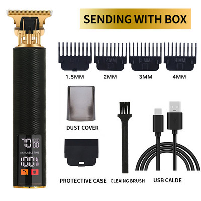 Electric Barber T9 Upgrade LCD Reîncărcabilă Retro Oil Head Sculpt Electric Push Shear Mașină de tuns păr pubian pentru femei