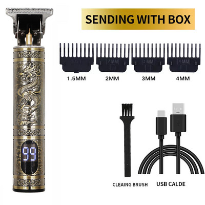 Electric Barber T9 Upgrade LCD Reîncărcabilă Retro Oil Head Sculpt Electric Push Shear Mașină de tuns păr pubian pentru femei